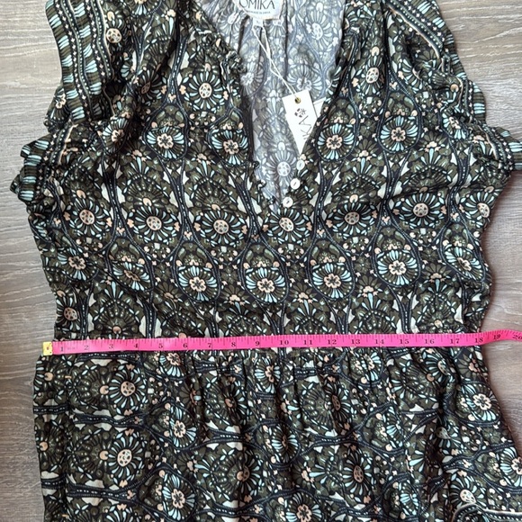 TUCKERNUCK OMIKA Wilora Double Ruffle Sleeve Mini Dress, Malia Pistachio Large - Picture 12 of 16